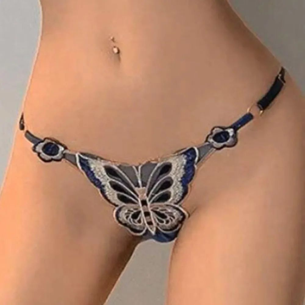 3for$20 1pc Women's Sexy Panties, Butterfly & Floral Sheer Adjustable Thong